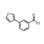 structure of CAS# 886851-34-9, 3-(3-Thienyl)benzoyl chloride;3-(3-thienyl)benzoyl chloride;BENZOYL CHLORIDE,3-(3-THIENYL)-;MFCD08435891