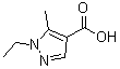 structure of CAS# 887408-72-2, 1-Ethyl-5-methyl-1H-pyrazole-4-carboxylic acid;1-Ethyl-5-methyl-1 H -pyrazole-4-carboxylic acid;1-ethyl-5-methylpyrazole-4-carboxylic acid;1H-PYRAZOLE-4-CARBOXYLICACID, 1-ETHYL-5-METHYL-