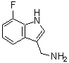 structure of CAS# 887582-26-5, (7-fluoro-1H-indol-3-yl)methanamine;(7-Fluoro-1H-indol-3-yl)methylamine;1-(7-Fluoro-1H-indol-3-yl)methanamine;1H-INDOLE-3-METHANAMINE,7-FLUORO-