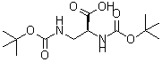 CAS#: 88971-40-8， N-{[(2-Methyl-2-propanyl)oxy]carbonyl}-3-({[(2-methyl-2-propanyl)oxy]carbonyl}amino)-L-alanine
