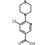 结构式 CAS# 889953-74-6, 5-氯-6-(1-哌嗪基)烟酸