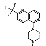 结构式 CAS# 890302-17-7, 5-(1-哌嗪基)-2-(三氟甲基)-1,6-萘啶