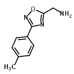 structure of CAS# 890324-74-0, 1-[3-(4-Methylphenyl)-1,2,4-oxadiazol-5-yl]methanamine;[3-(4-methylphenyl)-1,2,4-oxadiazol-5-yl]methylamine;1-(3-(4-methylphenyl)-1,2,4-oxadiazol-5-yl)methanamine;1-[3-(4-methylphenyl)-1,2,4-oxadiazol-5-yl]methanamine