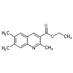 structure of CAS# 892874-87-2, Ethyl 2,6,7-trimethyl-3-quinolinecarboxylate;2,6,7-Trimethylquinoline-3-carboxylic acid ethyl ester;Ethyl 2,6,7-trimethyl-3-quinolinecarboxylate;ethyl-2,6,7-trimethyl-3-quinolinecarboxylate