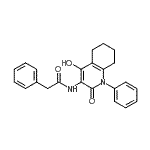 CAS 登录号：893601-70-2， N-(4-羟基-2-氧代-1-苯基-1,2,5,6,7,8-六氢-3-喹啉基)-2-苯基乙酰胺