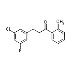 结构式 CAS# 898750-04-4, 3-(3-氯-5-氟苯基)-1-(2-甲基苯基)-1-丙酮