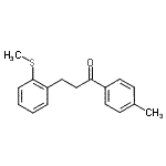 structure of CAS# 898754-23-9, 1-(4-Methylphenyl)-3-[2-(methylsulfanyl)phenyl]-1-propanone;4'-methyl-3-(2-thiomethylphenyl)propiophenone