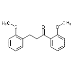 structure of CAS# 898754-25-1, 1-(2-Methoxyphenyl)-3-[2-(methylsulfanyl)phenyl]-1-propanone;2'-methoxy-3-(2-thiomethylphenyl)propiophenone