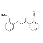 structure of CAS# 898754-31-9, 2-{3-[2-(Methylsulfanyl)phenyl]propanoyl}benzonitrile;2'-cyano-3-(2-thiomethylphenyl)propiophenone