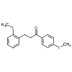 structure of CAS# 898754-51-3, 3-[2-(Methylsulfanyl)phenyl]-1-[4-(methylsulfanyl)phenyl]-1-propanone;4'-thiomethyl-3-(2-thiomethylphenyl)propiophenone