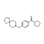 structure of CAS# 898758-61-7, Cyclopentyl[4-(1,4-dioxa-8-azaspiro[4.5]dec-8-ylmethyl)phenyl]methanone;cyclopent<wbr>yl 4-[8-(<wbr>1,4-dioxa<wbr>-8-azaspi<wbr>ro[4.5]de<wbr>cyl)methy<wbr>l]phenyl <wbr>ketone
