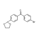 structure of CAS# 898760-08-2, (4-Bromophenyl)[4-(1,3-dioxolan-2-yl)phenyl]methanone;4-bromo-4'-(1,3-dioxolan-2-yl)benzophenone