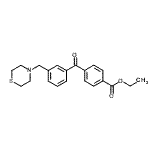 structure of CAS# 898762-94-2, Ethyl 4-[3-(4-thiomorpholinylmethyl)benzoyl]benzoate;4'-carboethoxy-3-thiomorpholinomethyl benzophenone