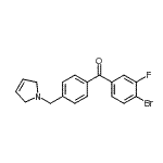structure of CAS# 898764-28-8, (4-Bromo-3-fluorophenyl)[4-(2,5-dihydro-1H-pyrrol-1-ylmethyl)phenyl]methanone;4-bromo-3-fluoro-4'-(3-pyrrolinomethyl) benzophenone