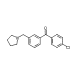 structure of CAS# 898770-25-7, (4-Chlorophenyl)[3-(1-pyrrolidinylmethyl)phenyl]methanone;4'-chloro-3-pyrrolidinomethyl benzophenone