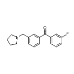 structure of CAS# 898770-28-0, (3-Fluorophenyl)[3-(1-pyrrolidinylmethyl)phenyl]methanone;3-fluoro-3'-pyrrolidinomethyl benzophenone