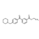 结构式 CAS# 898771-17-0, 乙基3-[4-(1-哌啶基甲基)苯甲酰基]苯甲酸酯