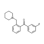structure of CAS# 898773-15-4, (3-Fluorophenyl)[2-(1-piperidinylmethyl)phenyl]methanone;3'-Fluoro-2-piperidinomethyl benzophenone