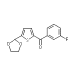 结构式 CAS# 898773-38-1, [5-(1,3-二氧戊环-2-基)-2-噻吩基](3-氟苯基)甲酮