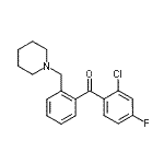 structure of CAS# 898773-59-6, (2-Chloro-4-fluorophenyl)[2-(1-piperidinylmethyl)phenyl]methanone;2-Chloro-4-fluoro-2'-piperidinomethyl benzophenone