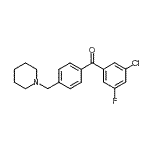 结构式 CAS# 898775-47-8, (3-氯-5-氟苯基)[4-(1-哌啶基甲基)苯基]甲酮