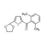 结构式 CAS# 898779-25-4, (2,6-二甲基苯基)[5-(1,3-二氧戊环-2-基)-2-噻吩基]甲酮