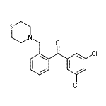 structure of CAS# 898782-38-2, (3,5-Dichlorophenyl)[2-(4-thiomorpholinylmethyl)phenyl]methanone;3,5-dichloro-2'-thiomorpholinomethyl benzophenone