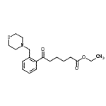 structure of CAS# 898782-64-4, Ethyl 6-oxo-6-[2-(4-thiomorpholinylmethyl)phenyl]hexanoate;ethyl 6-oxo-6-[2-(thiomorpholinomethyl)phenyl]hexanoate