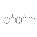 structure of CAS# 898792-20-6, Ethyl 3-(cyclohexylcarbonyl)benzoate;3-Carboethoxyphenyl cyclohexyl ketone