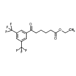 structure of CAS# 898792-97-7, Ethyl 6-[3,5-bis(trifluoromethyl)phenyl]-6-oxohexanoate;ethyl 6-(3,5-ditrifluoromethylphenyl)-6-oxohexanoate