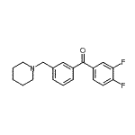 structure of CAS# 898793-60-7, (3,4-Difluorophenyl)[3-(1-piperidinylmethyl)phenyl]methanone;3,4-difluoro-3'-piperidinomethyl benzophenone