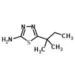 structure of CAS# 89881-38-9, 5-(2-Methyl-2-butanyl)-1,3,4-thiadiazol-2-amine;1,3,4-thiadiazol-2-amine, 5-(1,1-dimethylpropyl);5-(1,1-Dimethyl-propyl)-[1,3,4]thiadiazol-2-ylamine;5-(1,1-Dimethylpropyl)-1,3,4-thiadiazol-2-amine