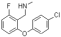 structure of CAS# 902836-83-3, 1-[2-(4-Chlorophenoxy)-6-fluorophenyl]-N-methylmethanamine;[2-(4-Chloro-Phenoxy)-6-Fluoro-Benzyl]-Methyl-Amine;{[2-(4-chlorophenoxy)-6-fluorophenyl]methyl}methylamine;1-[2-(4-CHLOROPHENOXY)-6-FLUOROPHENYL]-N-METHYLMETHYLAMINE