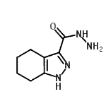 结构式 CAS# 90434-92-7, 4,5,6,7-四氢-1H-吲唑-3-甲酰肼