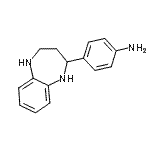 structure of CAS# 904813-84-9, 4-(2,3,4,5-Tetrahydro-1H-1,5-benzodiazepin-2-yl)aniline;2-(4-Aminophenyl)-2,3,4,5-tetrahydro-1H-1,5-benzodiazepine;2-(4-Amin<wbr>ophenyl)-<wbr>2,3,4,5-t<wbr>etrahydro<wbr>-1H-1,5-b<wbr>enzodiaze<wbr>pine, 2-(<wbr>4-Aminoph<wbr>enyl)-2,3<wbr>,4,5-tetr<wbr>ahydro-1H<wbr>-benzo[b]<wbr>[1,4]diaz<wbr>epine;2-(4-Amin<wbr>ophenyl)-<wbr>2,3,4,5-t<wbr>etrahydro<wbr>-1H-benzo<wbr>[b][1,4]d<wbr>iazepine