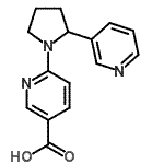结构式 CAS# 904817-27-2, 6-[2-(3-吡啶基)-1-吡咯烷基]烟酸