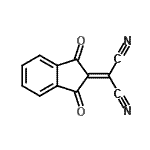 structure of CAS# 90522-66-0, (1,3-Dioxo-1,3-dihydro-2H-inden-2-ylidene)malononitrile;(1,3-Dihydro-1,3-dioxo-2H-inden-2-ylidene)malonitrile;(1,3-dioxo-1,3-dihydro-2H-inden-2-ylidene)propanedinitrile;(1,3-diox<wbr>ocyclopen<wbr>ta[3,4-a]<wbr>benzen-2-<wbr>ylidene)m<wbr>ethane-1,<wbr>1-dicarbo<wbr>nitrile