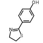 structure of CAS# 90563-68-1, 4-(4,5-Dihydro-1,3-thiazol-2-yl)phenol;4-(1,3-thiazolin-2-yl)phenol;4-(2-THIAZOLIN-2-YL)PHENOL;4-(4,5-dihydro-1,3-thiazol-2-yl)phenol
