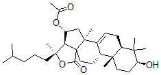 CAS#: 90706-52-8， (9beta)-16alpha-Acetyloxy-3beta,20-dihydroxy-5alpha-lanost-7-en-18-oic acid 18,20-lactone