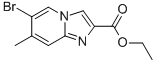 structure of CAS# 907945-87-3, 6-Bromo-7-Methyl-Imidazo[1,2-a]Pyridine-2-Carboxylic Acid Ethyl Ester;Ethyl  6-Bromo-7-Methylimidazo[1,2-A)Pyridine-2-