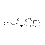 structure of CAS# 908494-47-3, 3-Chloro-N-(2,3-dihydro-1H-inden-5-yl)propanamide;3-chloro-N-2,3-dihydro-1H-inden-5-ylpropanamide;3-chloro-N-indan-5-ylpropanamide;MFCD08593324