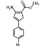 结构式 CAS# 91076-95-8, 甲基3-氨基-5-(4-溴苯基)-2-噻吩羧酸酯