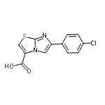 structure of CAS# 912770-34-4, 6-(4-Chlorophenyl)imidazo[2,1-b][1,3]thiazole-3-carboxylic acid;6-(4-chlo<wbr>rophenyl)<wbr>imidazo[2<wbr>,1-b][1,3<wbr>]thiazole<wbr>-3-carbox<wbr>ylicacid;6-(4-chlo<wbr>rophenyl)<wbr>imidazo[2<wbr>,1-b]1,3-<wbr>thiazolin<wbr>e-3-carbo<wbr>xylic acid;MFCD08689401