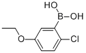 structure of CAS# 913835-30-0, B-(2-Chloro-5-Ethoxyphenyl)-Boronic Acid;1-Borono-2-Chloro-5-Ethoxybenzene, 3'-Borono-4'-Chlorophenetole;2-Chloro-5-Ethoxybenzeneboronic Acid 97%;2-CHLORO-5-ETHOXYBENZENEBORONIC ACID 97