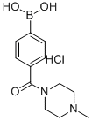 结构式 CAS# 913835-43-5, B-[4-[(4-甲基-1-哌嗪基)羰基]苯基]-硼酸盐酸盐(1:1)