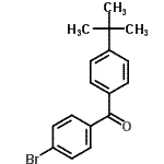 structure of CAS# 91404-26-1, (4-Bromophenyl)[4-(2-methyl-2-propanyl)phenyl]methanone;4-Bromo-4'-tert-butylbenzophenone;ZINC04241309