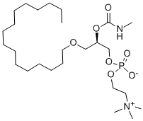 structure of CAS# 91575-58-5, 1-O-Hexadecyl-2-N-Methylcarbamyl-Sn-Glycero-3-Phosphocholine;[(2R)-3-Hexadecoxy-2-(Methylcarbamoyloxy)Propyl] 2-Trimethylammonioethyl Phosphate;[(2R)-3-Cetyloxy-2-(Methylcarbamoyloxy)Propyl] 2-Trimethylammonioethyl Phosphate;1-O-Palmitol-2-(N-Methylcarbamyl)-Sn-Glycero-3-Phosphocholine