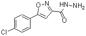 structure of CAS# 91587-71-2, 5-(4-Chlorophenyl)-1,2-oxazole-3-carbohydrazide;3-isoxazolecarboxylic acid, 5-(4-chlorophenyl), hydrazide;5-(4-Chlorophenyl)isoxazole-3-carbohydrazide;MFCD08446411