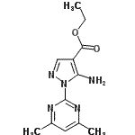 结构式 CAS# 91644-39-2, 乙基5-氨基-1-(4,6-二甲基-2-嘧啶基)-1H-吡唑-4-羧酸酯