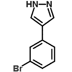 structure of CAS# 916792-28-4, 4-(3-Bromophenyl)-1H-pyrazole;3-(1H-Pyrazol-4-yl)bromobenzene;4-(3-Bromophenyl)pyrazole;MFCD06245520